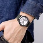⁦ساعة رجالي ماركة MSTIANQ حزام سيليكون ازرق و اخضر⁩ - الصورة ⁦2⁩