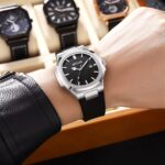 ⁦ساعة رجاليه ماركة MSTIANQ بعقارب مرسيدس و حزام سيليكون⁩ - الصورة ⁦3⁩